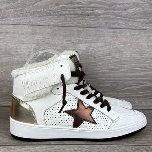 Vintage Havana Jolene Women’s Sz 10 White Bronze Multi Leather High Top Sneakers